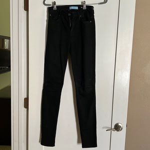 7 for all Mankind b(air) skinny high waist ankle black jeans